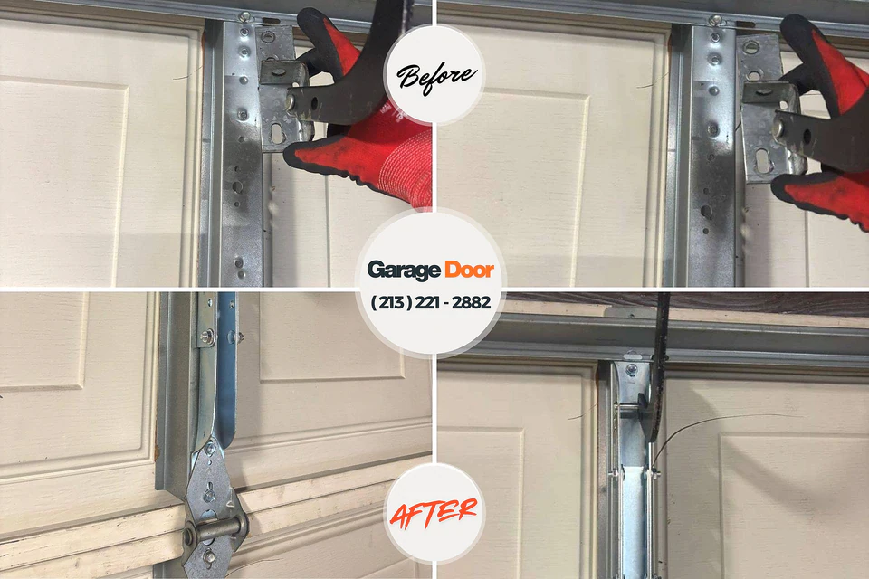 Before and after: garage door repair Audubon, NJ